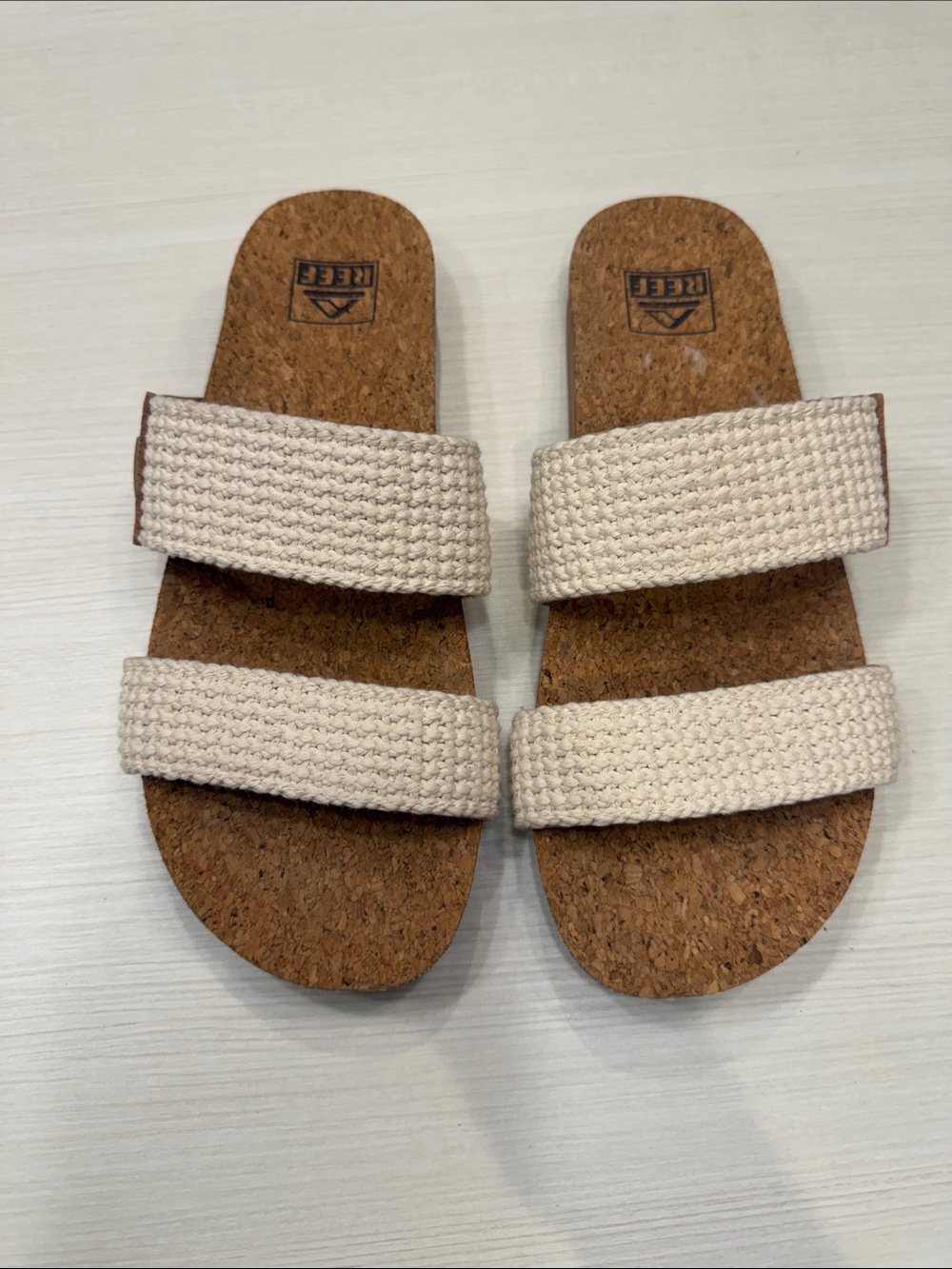 Women’s Double-Strap Cork Slide Sandals in Cream - Picture 3 of 4